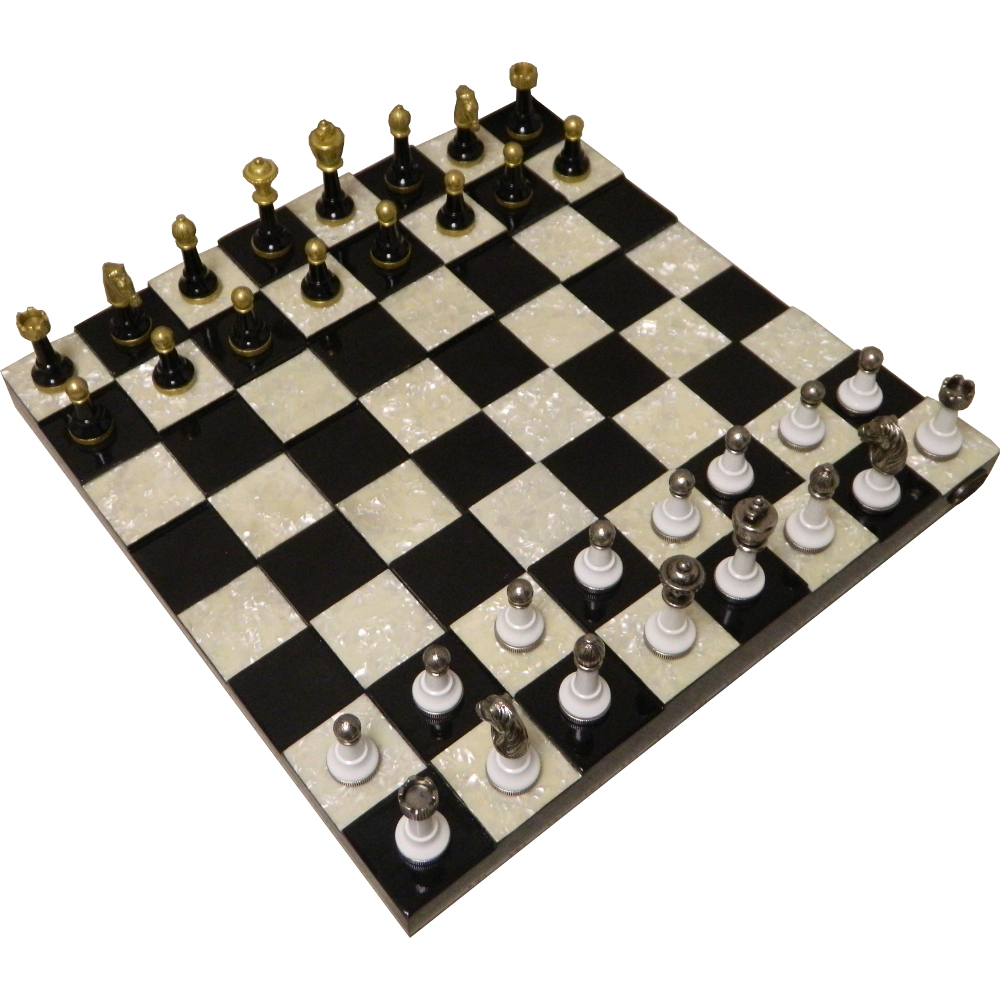 Large Strange Chess Set Folding Family Silver Gold Chess Pieces