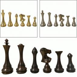 4 1/4" Vanguard Staunton Metal Chess Pieces