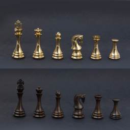 4 3/8" Conquistador Staunton Metal Chess Pieces
