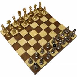 16" Italian Solid Brass Classic Oriental Pyramid Staunton Chess Set