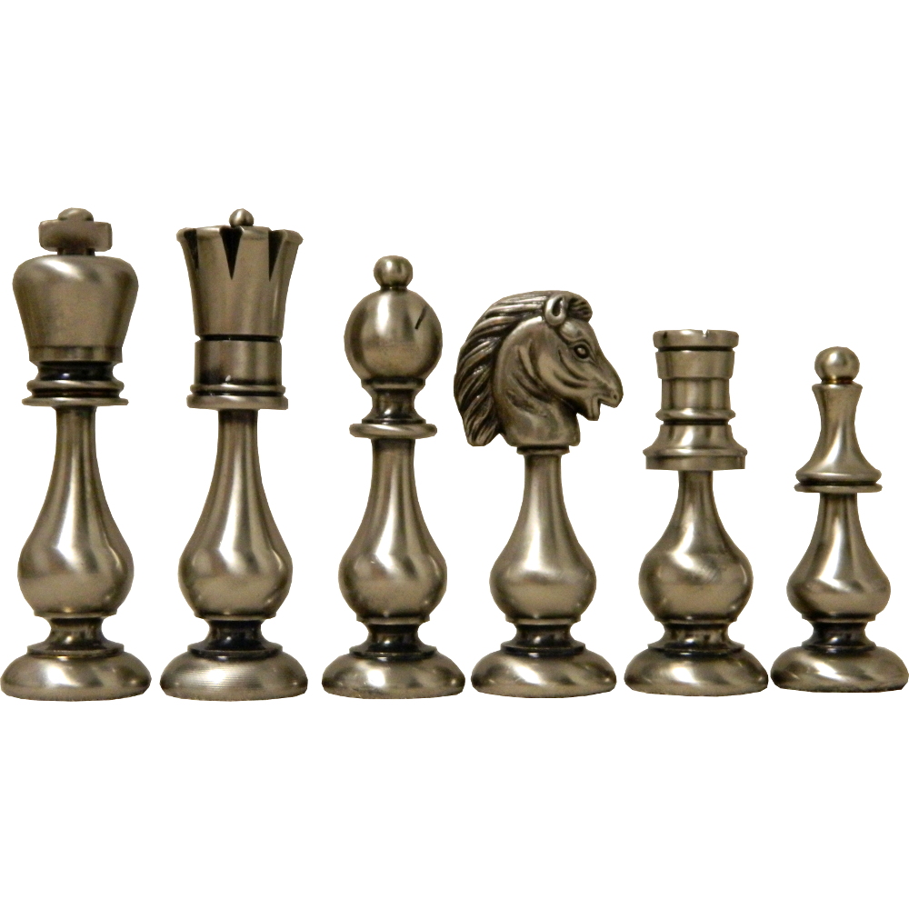 The Brass Staunton solid Brass Chess Pieces Brass & Antique Stain Coated  3.5 Chess Pieces
