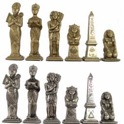 5" Ultraweight Egyptian Metal Chess Pieces