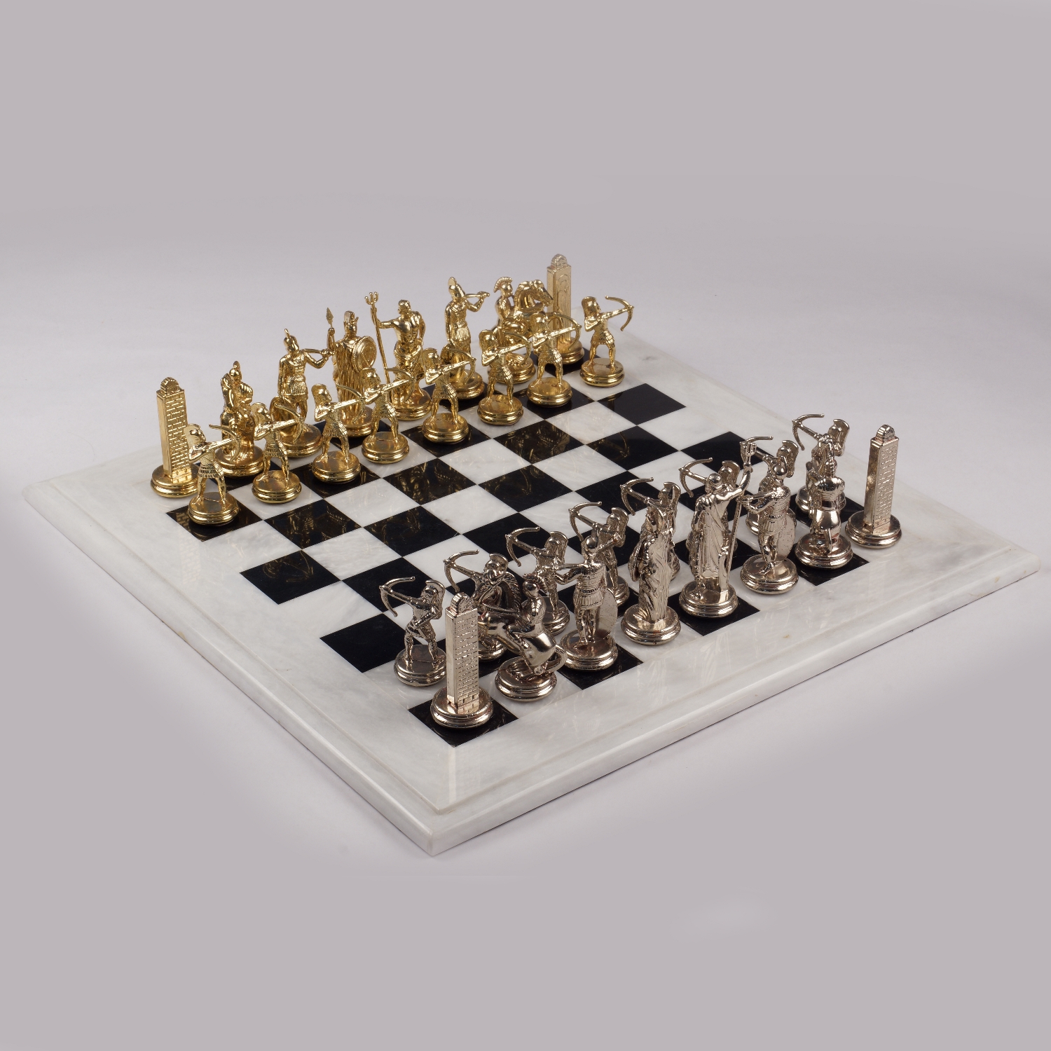 20" Tapered Black and White Marble Chess Board (Add $249.95)