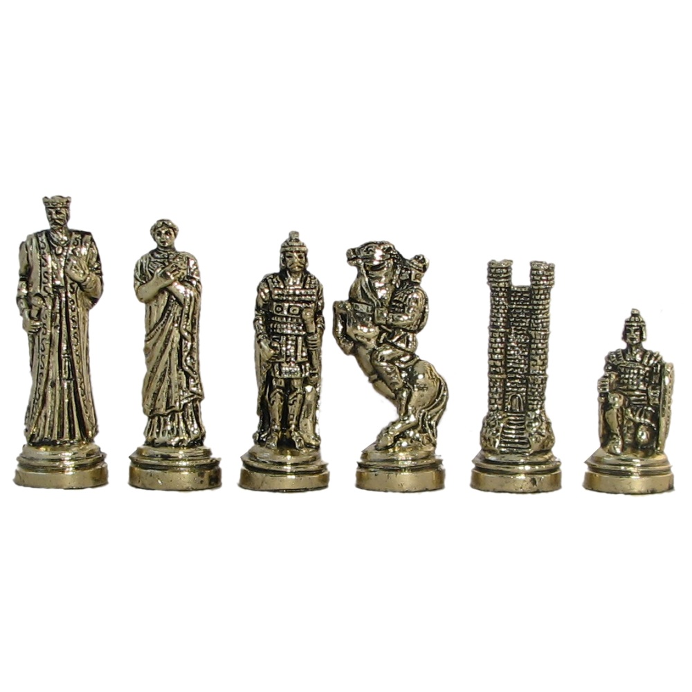 ww r72048 DETAIL PAINTED SET WITH THE GREAT HORSE K=3¼" TROJAN WAR CHESS MEN 