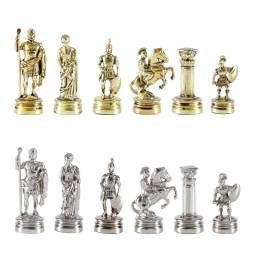 2" Small Greek & Roman Gold and Silver Finish Metal Chess Pieces