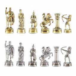 2" Small Archers Gold and Silver Finish Metal Chess Pieces
