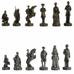 3 1/2" Civil War Pewter Chess Pieces