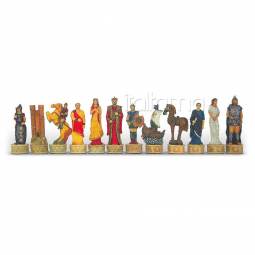 3 1/4" Hand Painted Trojan War Polystone Chess Pieces