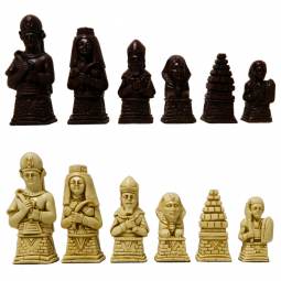 3 3/4" Brown Egyptian Crushed Stone Chess Pieces