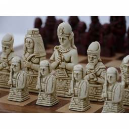3 3/4" Red Egyptian Crushed Stone Chess Pieces