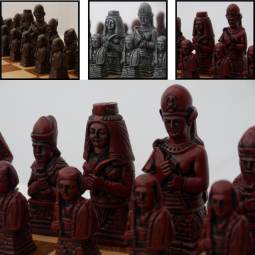 3 3/4" Egyptian Crushed Stone Chess Pieces