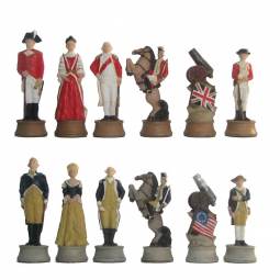 3 1/4" Hand Painted War of Independence Polystone Chess Pieces