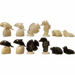 Tagua Organic Ivory Turtles Chess Pieces