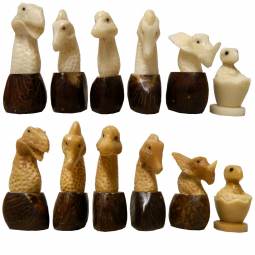 Tagua Organic Ivory Dinosaurs Chess Pieces