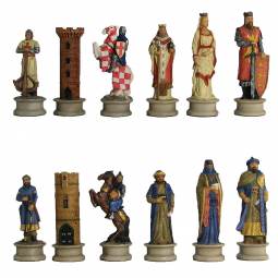 3" Hand Painted Crusades Polystone Chess Pieces
