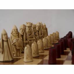 3 1/2" Red Isle of Lewis Crushed Stone Chess Pieces