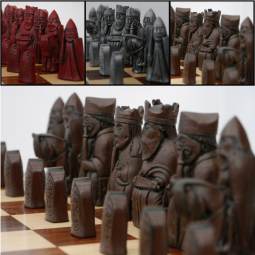 3 1/2" Isle of Lewis Crushed Stone Chess Pieces
