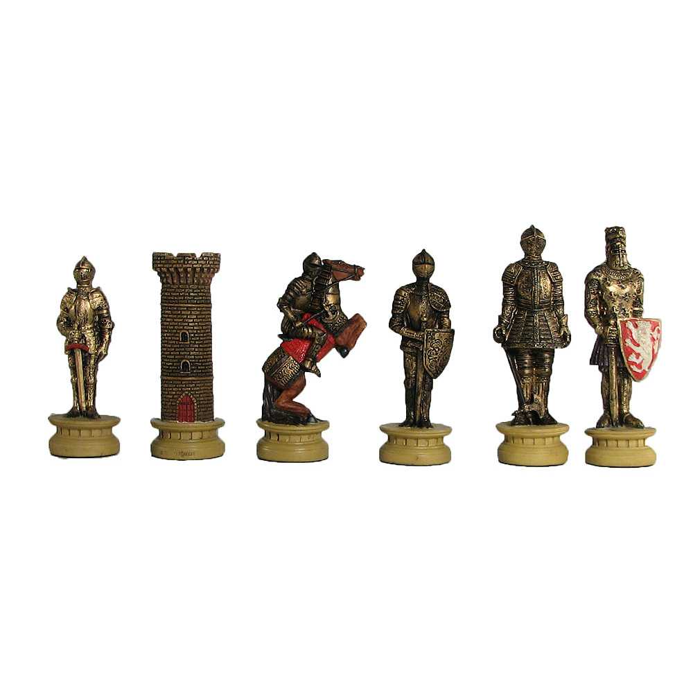 Medieval Chess Set – Polystone Pieces with a Wooden Board 15 in. – Wood  Expressions