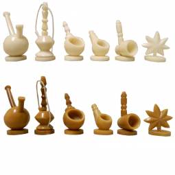 Tagua Organic Ivory Marijuana Chess Pieces