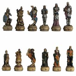 3 1/4'' Hand Painted Polystone Skeleton Chess Pieces