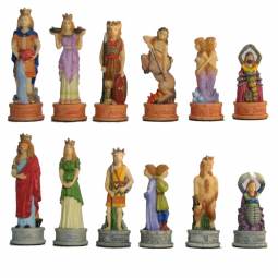 3 1/4" Signs Of The Zodiac Hand Painted Polystone Chess Pieces