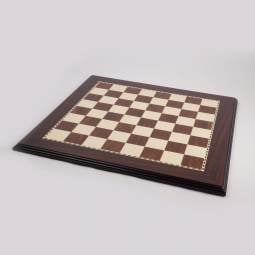 23" Deluxe Walnut Beveled Chess Board with 2" Squares