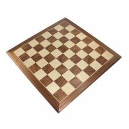 15" Footed Walnut-Oak Chess Board with 1 1/2" Squares