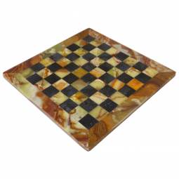 16" Black and Green Marble Chess Board with Green Border