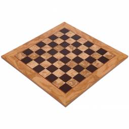 20" Large Olivewood & Wengue Inlaid Wooden Chess Board with 2" Squares