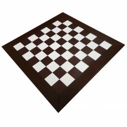 21" Brown and White Leatherette Chess Board w/ 2 1/8" Squares