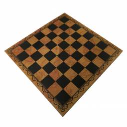 18" Map Design Italian Leatherette Chess Board with 2" Squares
