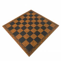 18" Brown & Black Italian Leatherette Chess Board w/ 2" Squares