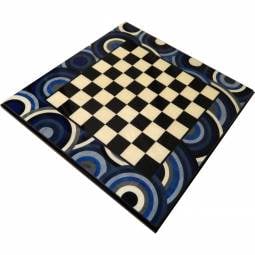 14" Italian Hand Inlaid Blue Briarwood Chess Board with 1 1/4" Squares
