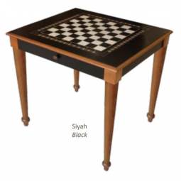 Luxury Black Turkish Chess Table with Drawers