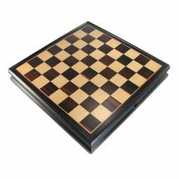 15" Macassar and Maple Storage Chess Board