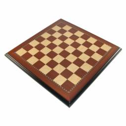 26" European Mahogany Chess Board with 2 1/2" Squares - Presidential Style