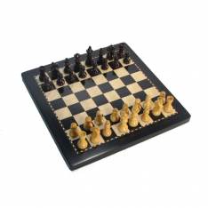 11 3/4" Black Magnetic Chess Set w/ Case