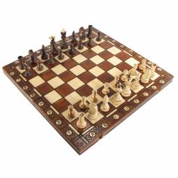16" Brown Polish Senator Folding Chess Set