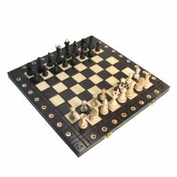 16" Black Senator Folding Chess Set