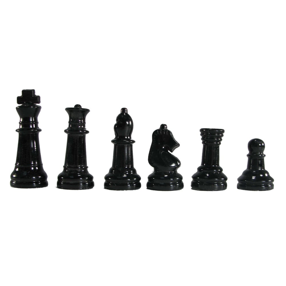 15 Black and Frosted Glass Chess Set with Mirror Board