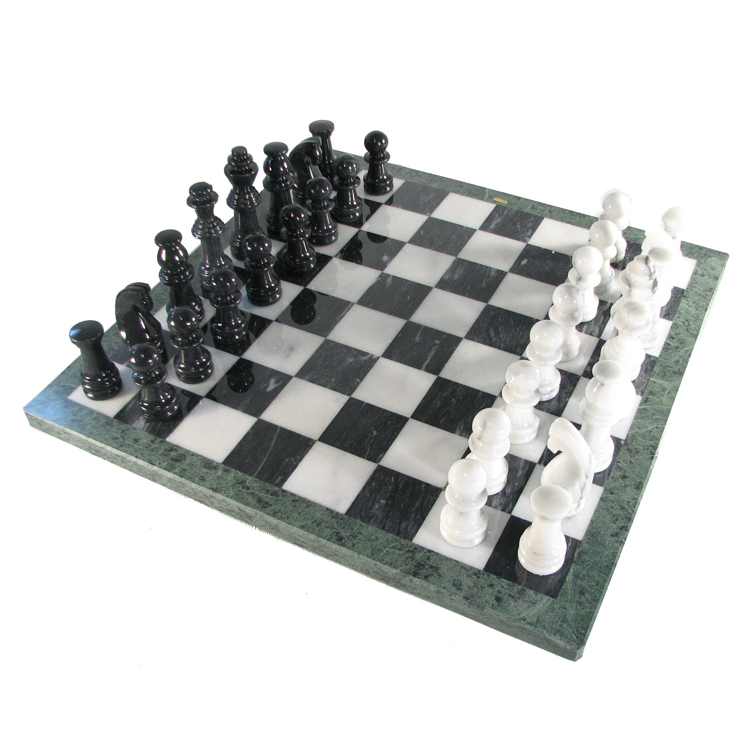 CHH 16" Black & White Marble Chess Board Classic Strategy Game Set  2178A NEW 
