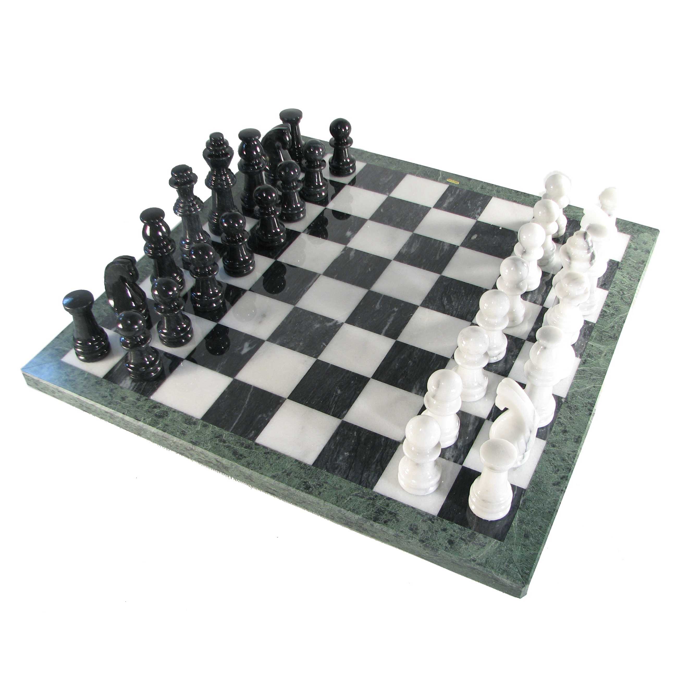 16 Black and White Marble Chess Set – Chess House