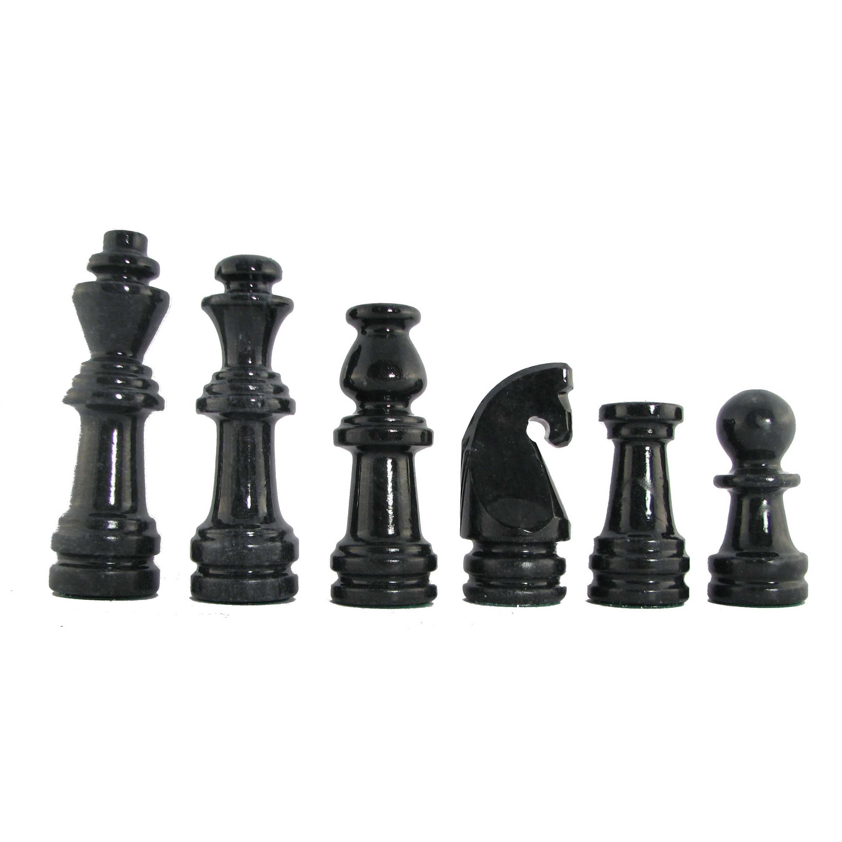 Large Marble Chess Set- Black and White Coral with Fancy Chess Pieces-  White Border- 16