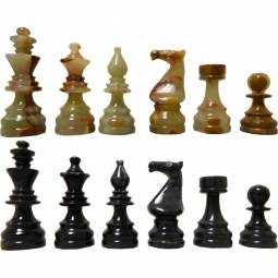 Black & Green Deluxe Style Marble Chess Pieces