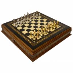 17" Elite Black Storage Chess Set