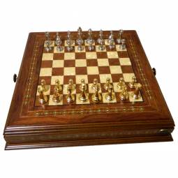17" Elite Rosewood Storage Chess Set