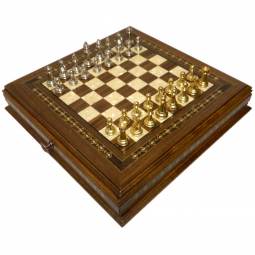 17" Elite Walnut Storage Chess Set