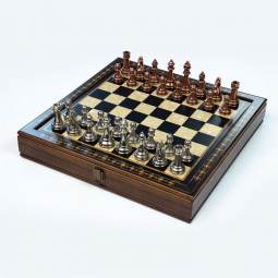 15 1/4" Black Executive Turkish Storage Chess Set