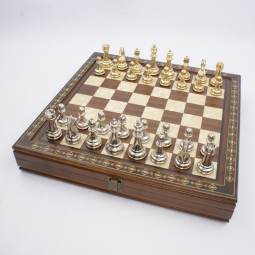 15 1/4" Walnut Executive Turkish Storage Chess Set