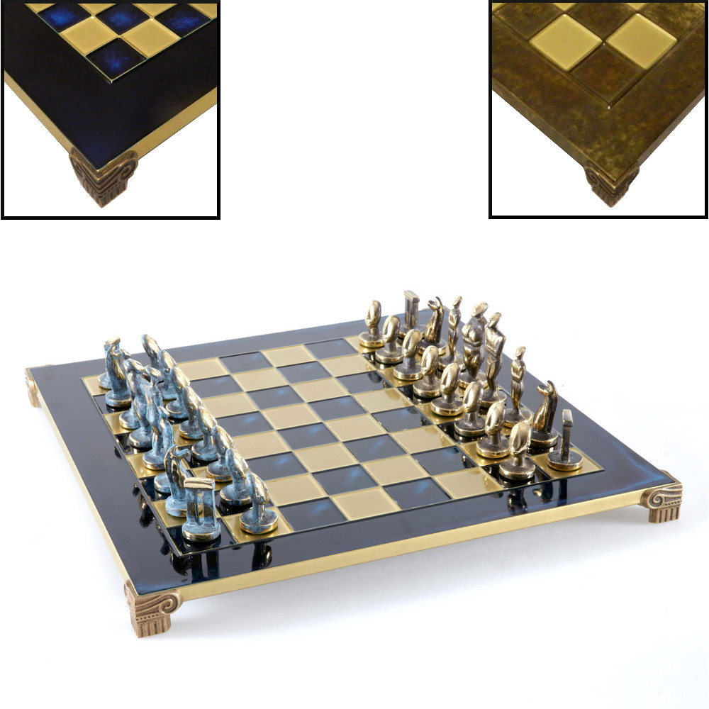 Retro Metal Chess Set for Adults and Kids – Marbling Chess Board with Chess  Pieces – Travel Chess Set with Metal Pieces – Folding Chessboard – Ideal